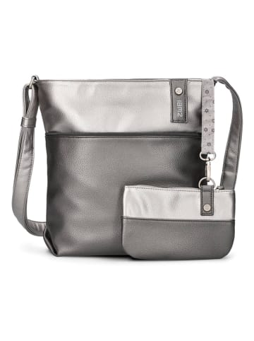 Zwei Umhängetasche in Silber/ Anthrazit - (B)29 x (H)27 x (T)8 cm