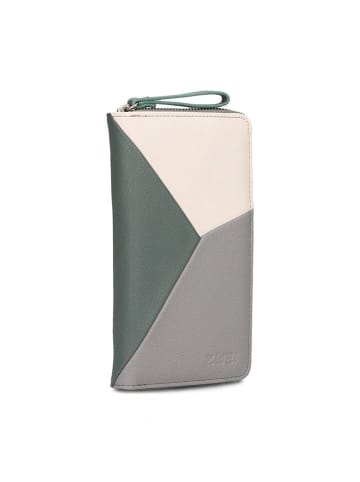 Zwei Geldbörse in Creme/ Grün/ Grau - (B)11 x (H)20 x (T)3 cm