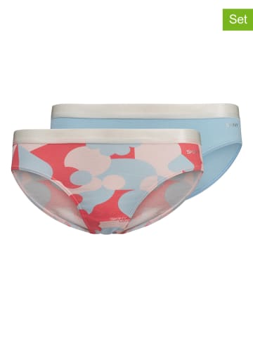 Skiny 2er-Set: Slips in Hellblau/ Rot