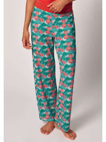Skiny Pyjama-Hose in Türkis/ Rot