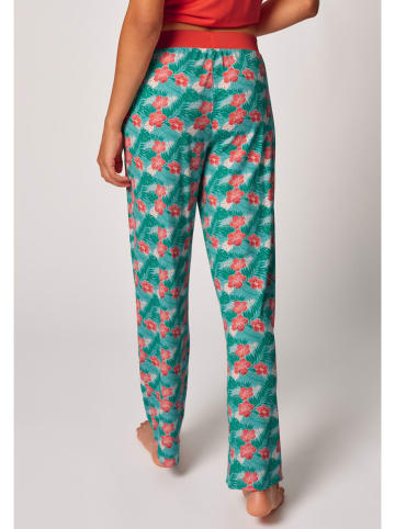 Skiny Pyjama-Hose in Türkis/ Rot