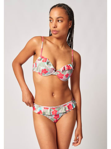 Skiny Biustonosz bikini w kolorze czerwono-zielono-beżowym
