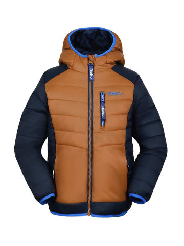 Peek U All-season doorgestikte jas "Caspian" donkerblauw/lichtbruin