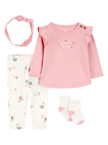 carter's 4tlg. Outfit in Rosa/ Creme