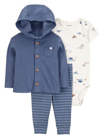 carter's 3tlg. Outfit in Blau/ Creme