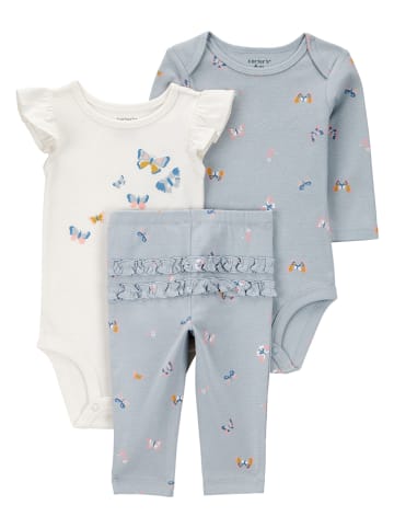 carter's 3tlg. Outfit in Hellblau/ Creme