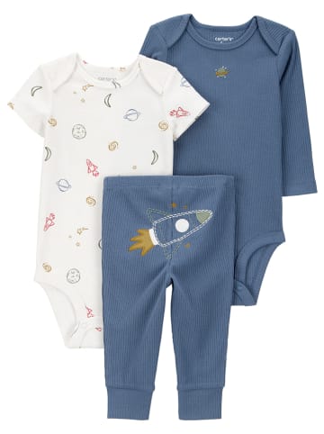 carter's 3-częściowy zestaw w kolorze niebiesko-kremowym