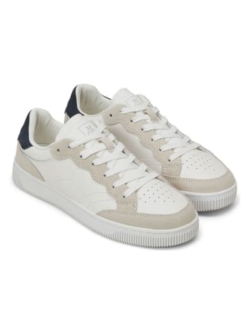 Marc O´Polo Leren sneakers wit/donkerblauw