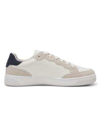 Marc O´Polo Leder-Sneakers in Weiß/ Dunkelblau