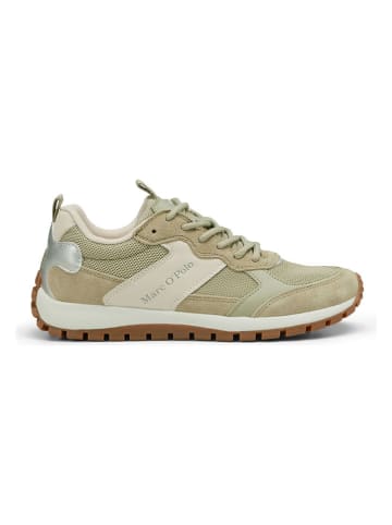 Marc O´Polo Leder-Sneakers in Beige/ Khaki
