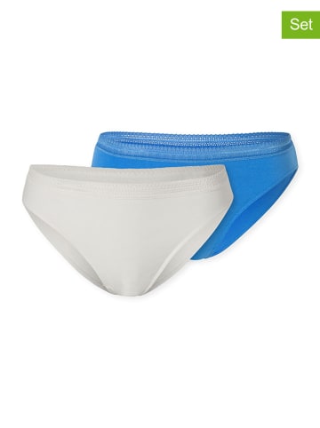 Schiesser 2-delige set: slips blauw/wit
