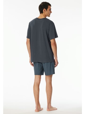 Schiesser Pyjama antraciet/donkerblauw