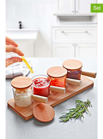 Violeta Home 5-delige set: voorraadpotten lichtbruin