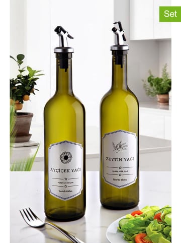 Violeta Home 2er-Set: Ölspender in Grün - 750 ml
