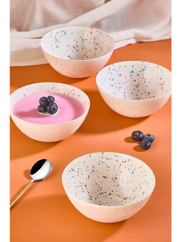 Violeta Home 6-delige set: kommen wit/lichtblauw - Ø 15 cm