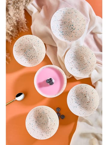 Violeta Home 6-delige set: kommen wit/lichtblauw - Ø 15 cm