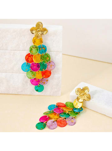 LA CHIQUITA Vergulde oorstekers "Shell Curtain" met parelmoer