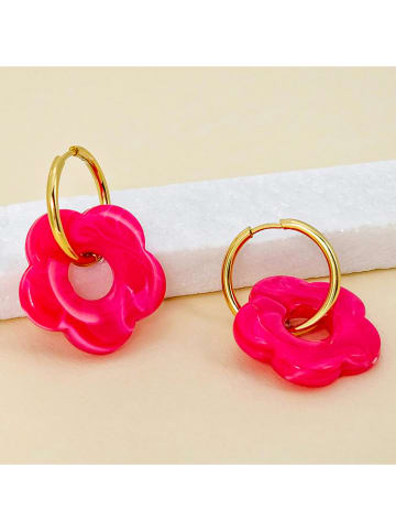 LA CHIQUITA Vergold. Creolen "Flower Drunk"