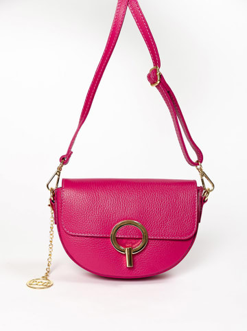 Mia Tomazzi Leren schoudertas "Azario" roze - (B)19 x (H)13 x (D)6 cm
