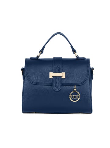 Mia Tomazzi Leder-Henkeltasche "Diomede" in Dunkelblau - (B)24 x (H)20 x (T)12 cm