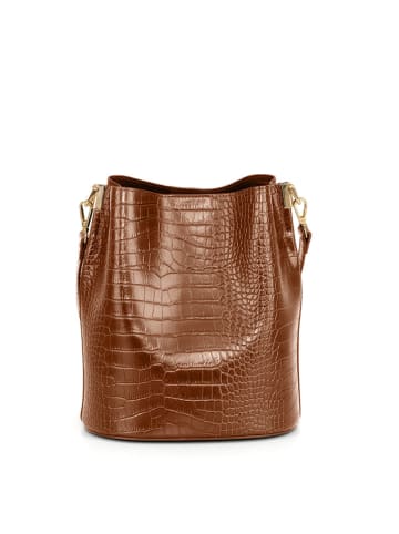 Mia Tomazzi Leren schoudertas lichtblauw - (B)28 x (H)26 x (D)10 cm