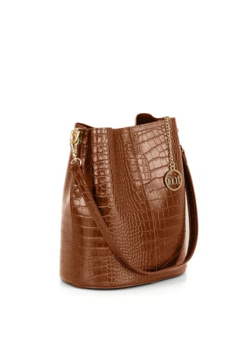 Mia Tomazzi Leren schoudertas lichtblauw - (B)28 x (H)26 x (D)10 cm