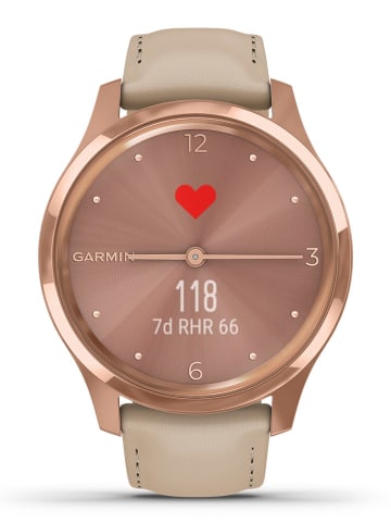 Garmin Hybrid-Smartwatch "Vivomove Luxe" in Beige/ Roségold