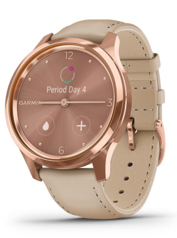 Garmin Hybrid-Smartwatch "Vivomove Luxe" in Beige/ Roségold