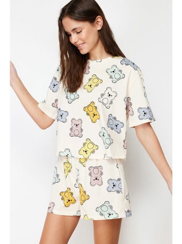 trendyol Pyjama in Weiß/ Bunt