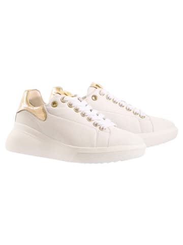 Högl Skórzane sneakersy w kolorze kremowym na koturnie