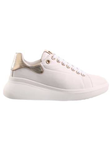 Högl Skórzane sneakersy w kolorze kremowym na koturnie