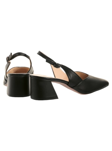 Högl Leder-Slingpumps in Schwarz