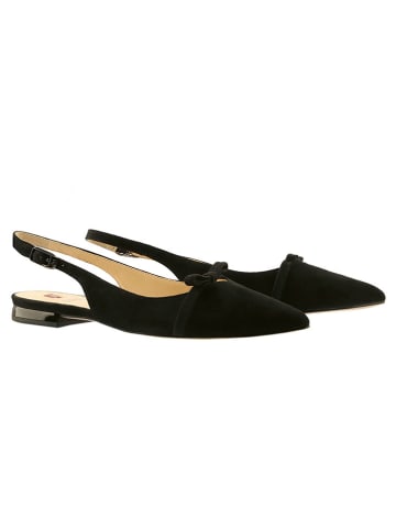 Högl Leder-Slingballerinas in Schwarz