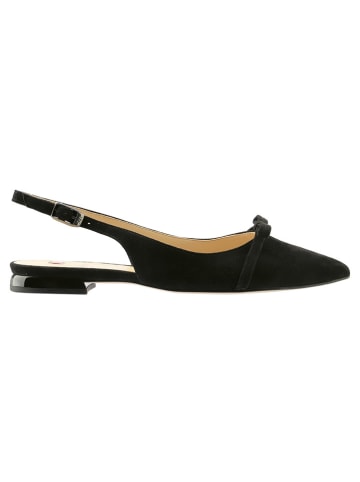 Högl Leder-Slingballerinas in Schwarz