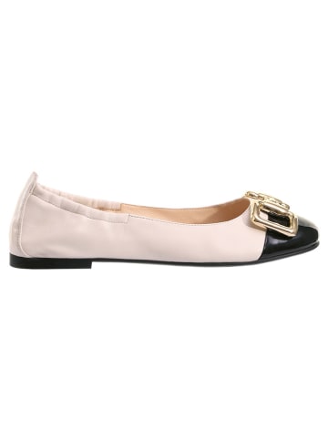 Högl Leder-Ballerinas in Rosa/ Schwarz