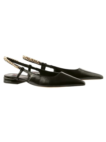 Högl Leder-Slingballerinas in Schwarz