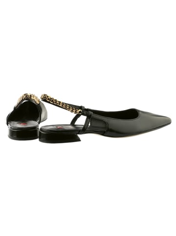 Högl Leder-Slingballerinas in Schwarz