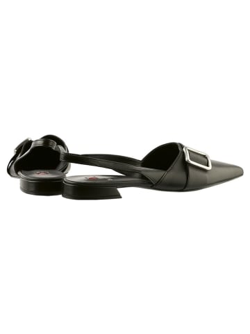 Högl Leder-Slingballerinas in Schwarz