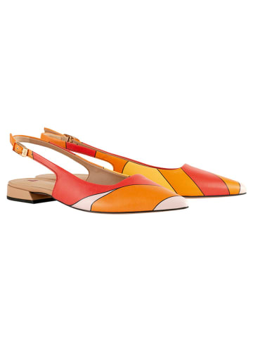 Högl Leder-Slingballerinas in Rot/ Orange