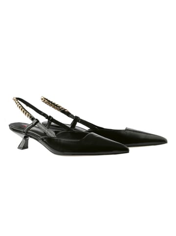 Högl Leder-Slingpumps in Schwarz
