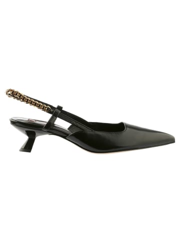 Högl Leder-Slingpumps in Schwarz