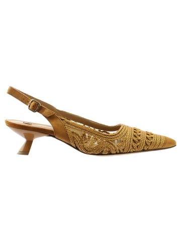 Högl Leder-Slingpumps in Hellbraun