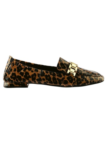 Högl Leder-Ballerinas in Hellbraun/ Braun/ Schwarz