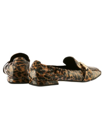 Högl Leder-Ballerinas in Hellbraun/ Braun/ Schwarz