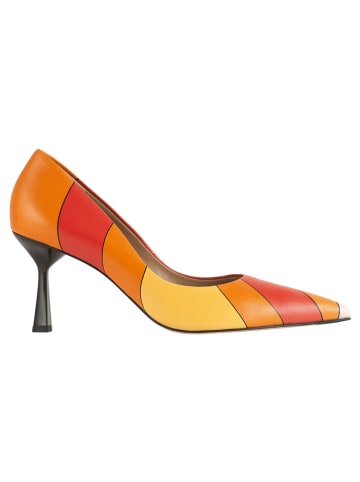 Högl Leder-Pumps in Orange/ Rot/ Gelb