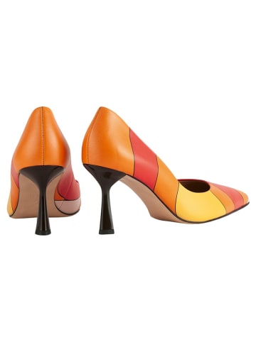 Högl Leder-Pumps in Orange/ Rot/ Gelb
