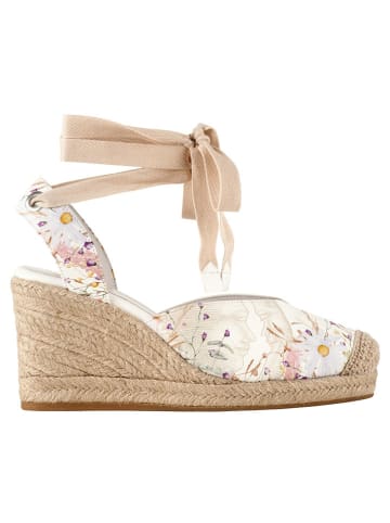 Högl Leder-Keilespadrilles in Creme/ Beige/ Bunt