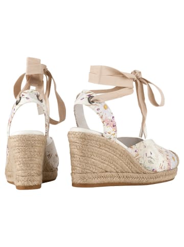 Högl Leder-Keilespadrilles in Creme/ Beige/ Bunt