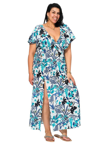 Aller Simplement Kleid in Weiß/ Blau
