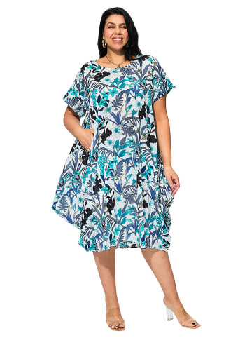 Aller Simplement Kleid in Weiß/ Blau